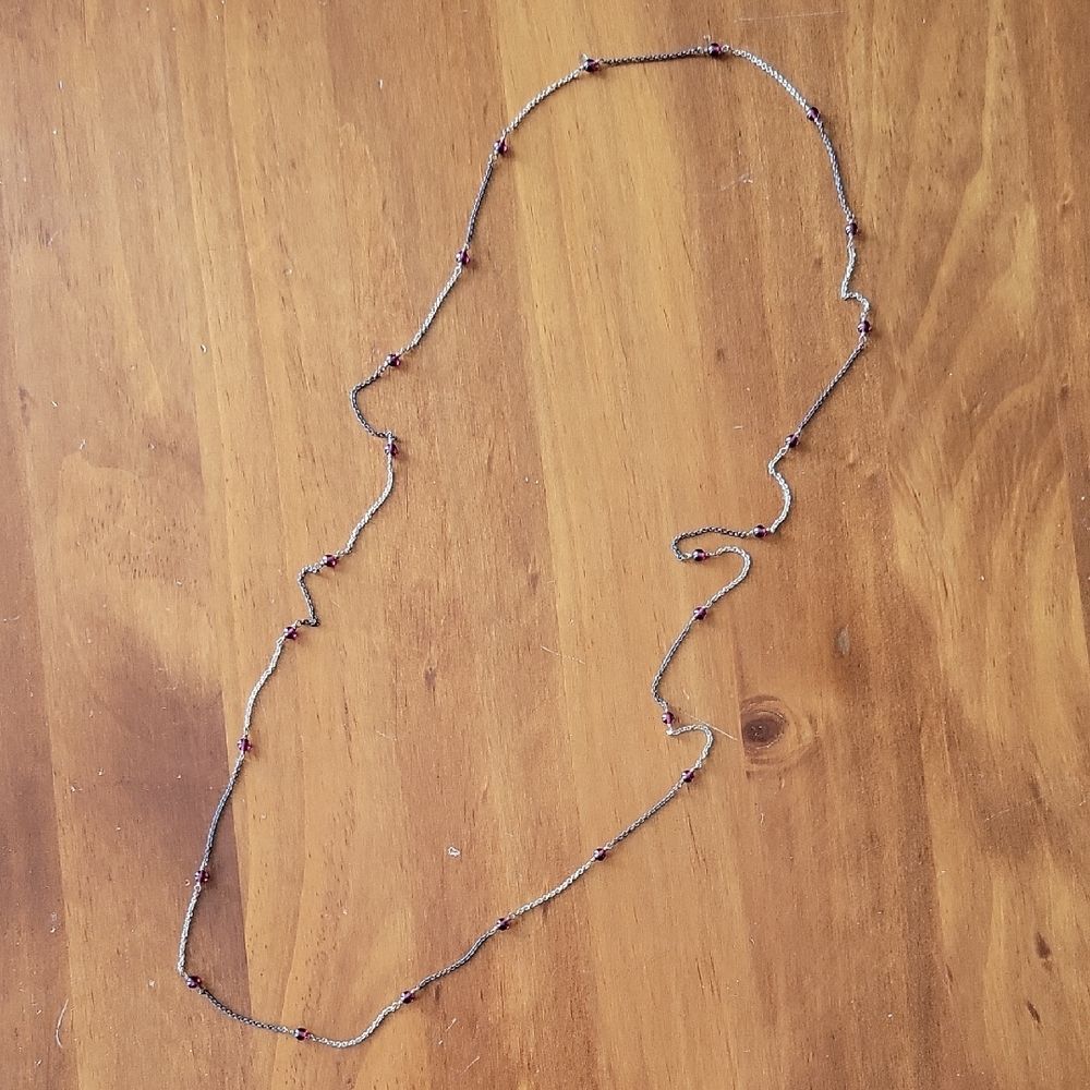 Two Tone Necklace with Purple Accents